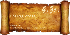 Gallaj Zsolt névjegykártya